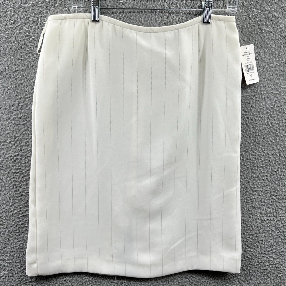 Womens Pinstripe Pencil Skirt 14 Preppy Tailored Career Workwear Business Office